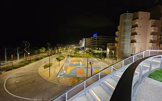 Parco del Mare by night Rimin's Parco del Mare by night, taken from on top of its water treatment plant.